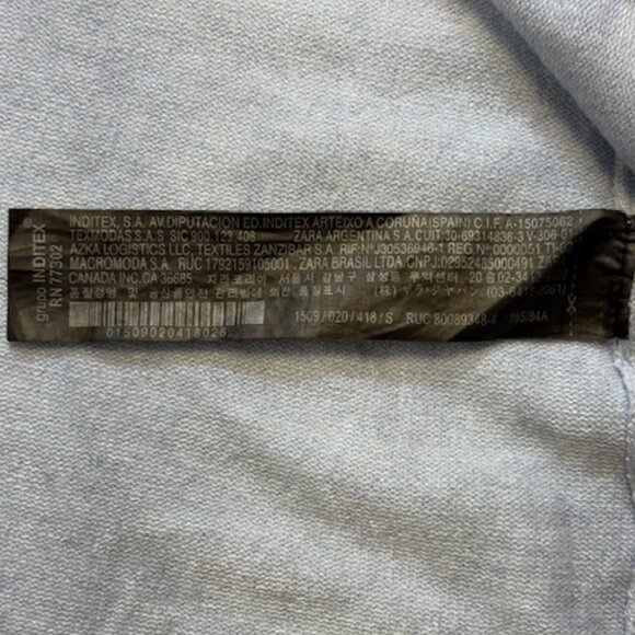 Zara Knit Cardigan Womens Small Light Baby Blue Open Draped Front Sweater - Picture 4 of 7